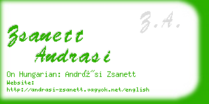 zsanett andrasi business card